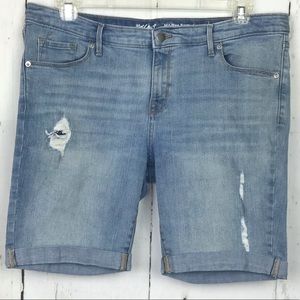 Mossimo Mid Rise Bermuda Denim Jean Shorts